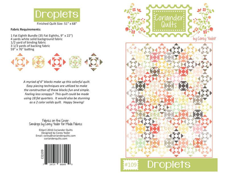 Droplets Quilt Pattern