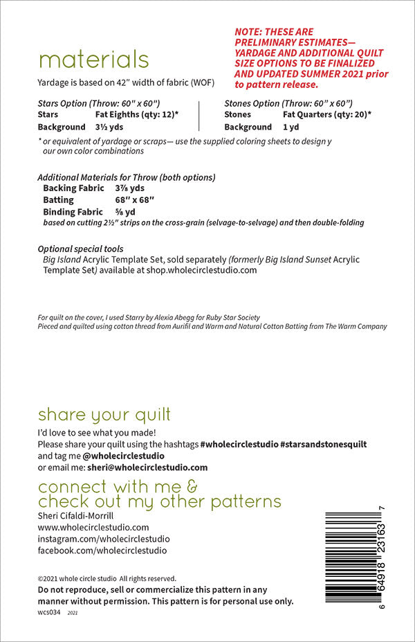 Big Island Stars & Stone Quilt - Whole Circle Studio