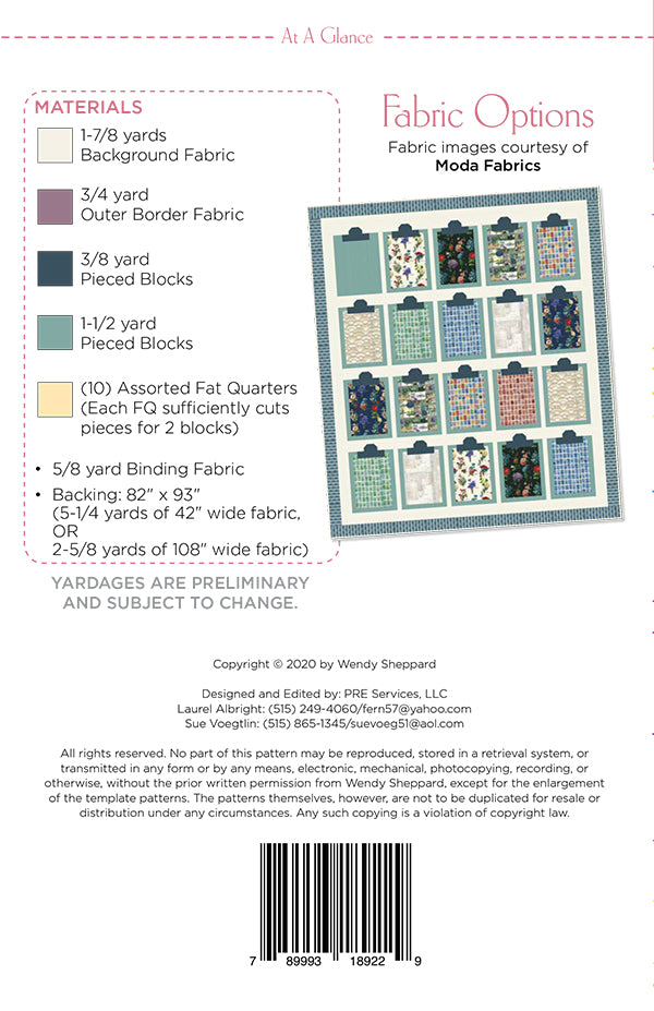 At a Glance Quilt Pattern - Wendy Sheppard