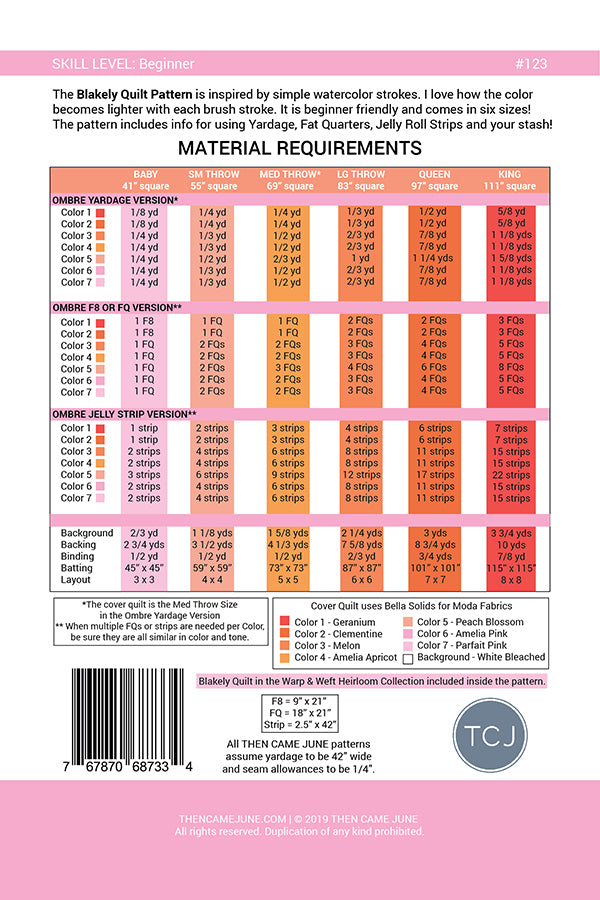 Blakely Quilt Pattern - Then Came June