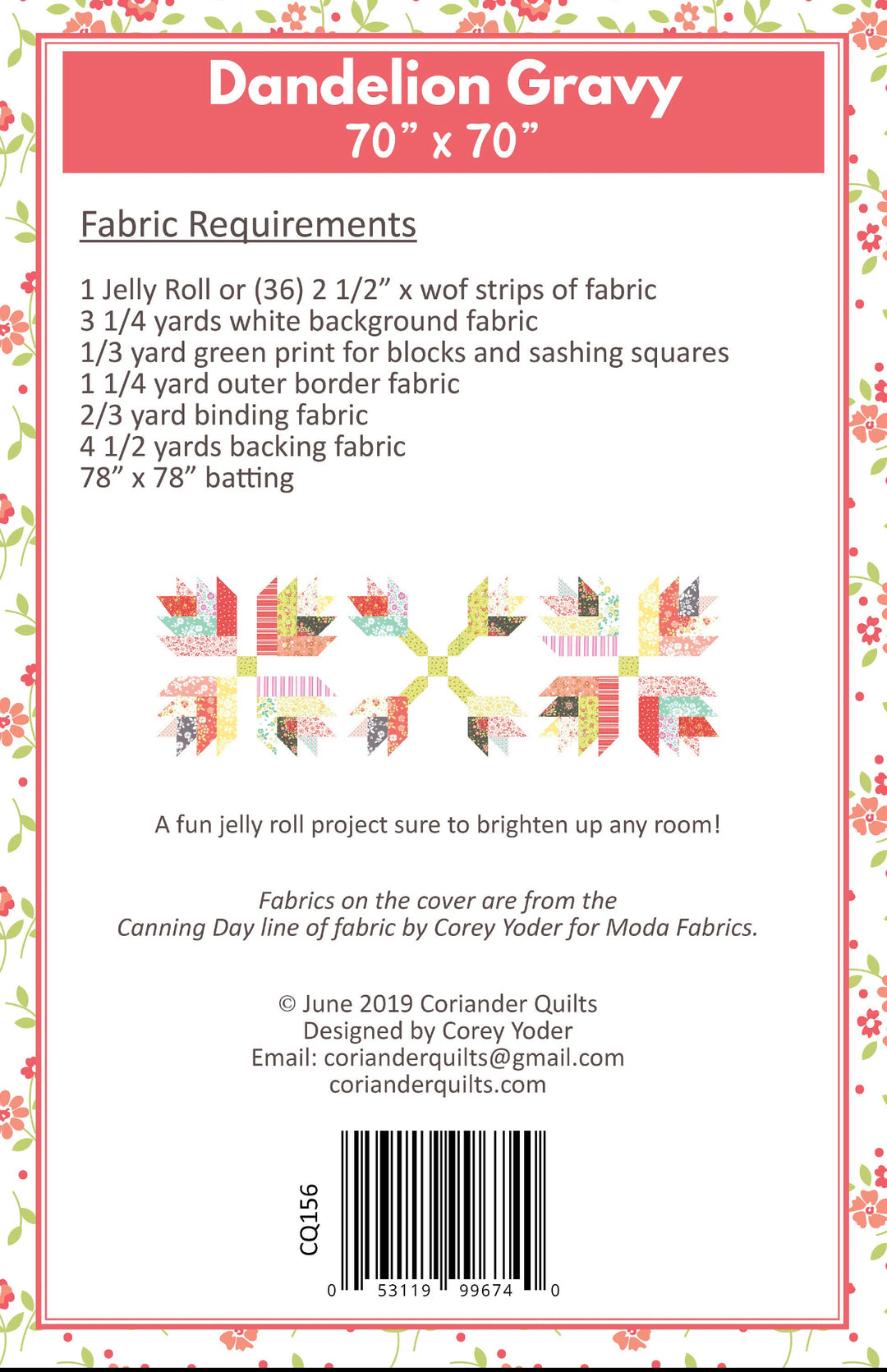 Dandelion Gravy Quilt Pattern