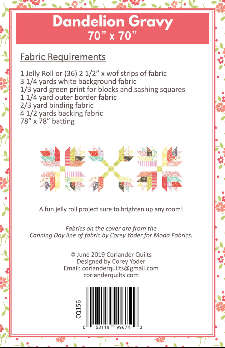 Dandelion Gravy Quilt Pattern