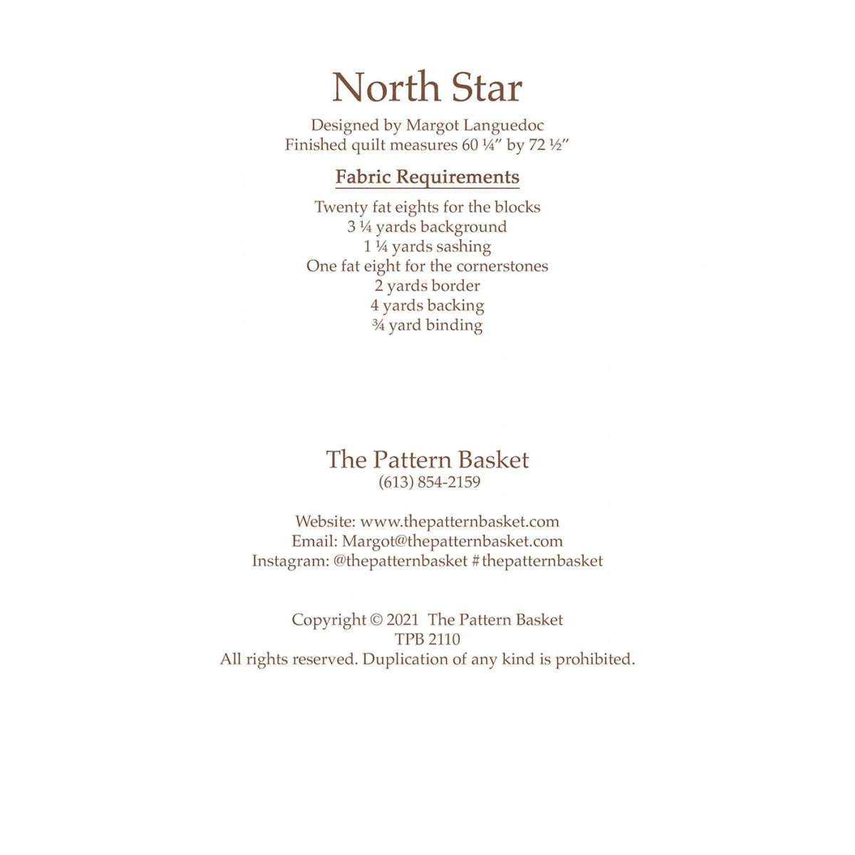 North Star Quilt Pattern - The Pattern Basket
