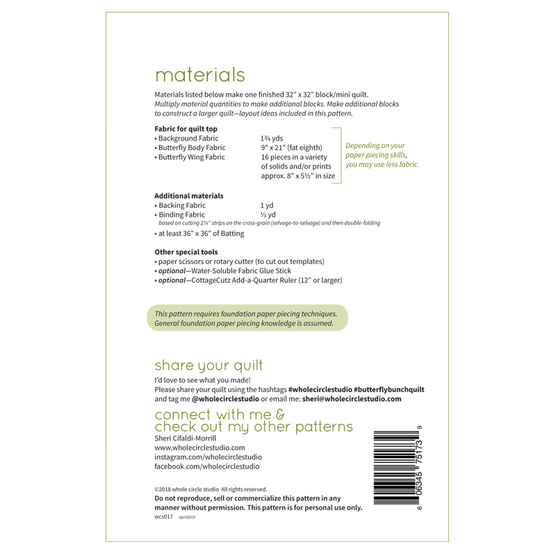 Butterfly Bunch Mini Quilt Pattern