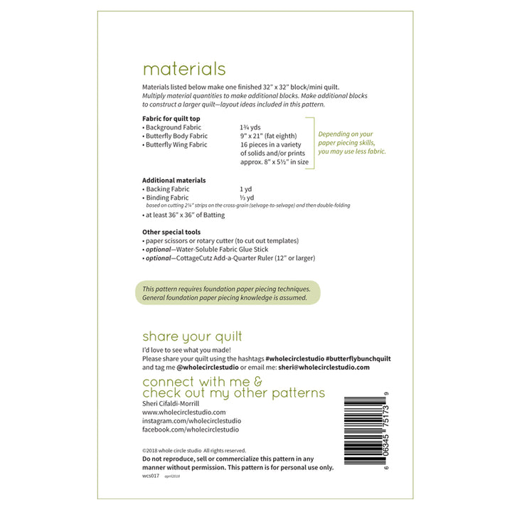 Butterfly Bunch Mini Quilt Pattern