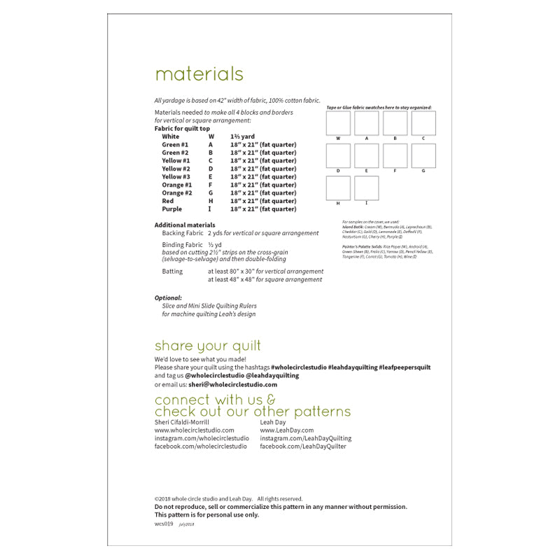 Leaf Peepers Quilt Pattern - Whole Circle Studio